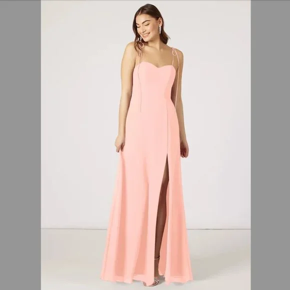 princess polly baby blue dress Azazie Karina Coral Chiffon Bridesmaid Dresses main image 0